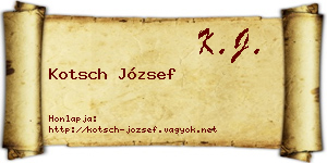 Kotsch József névjegykártya